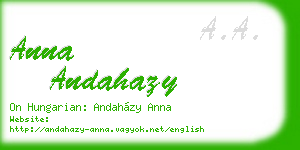 anna andahazy business card